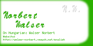 norbert walser business card